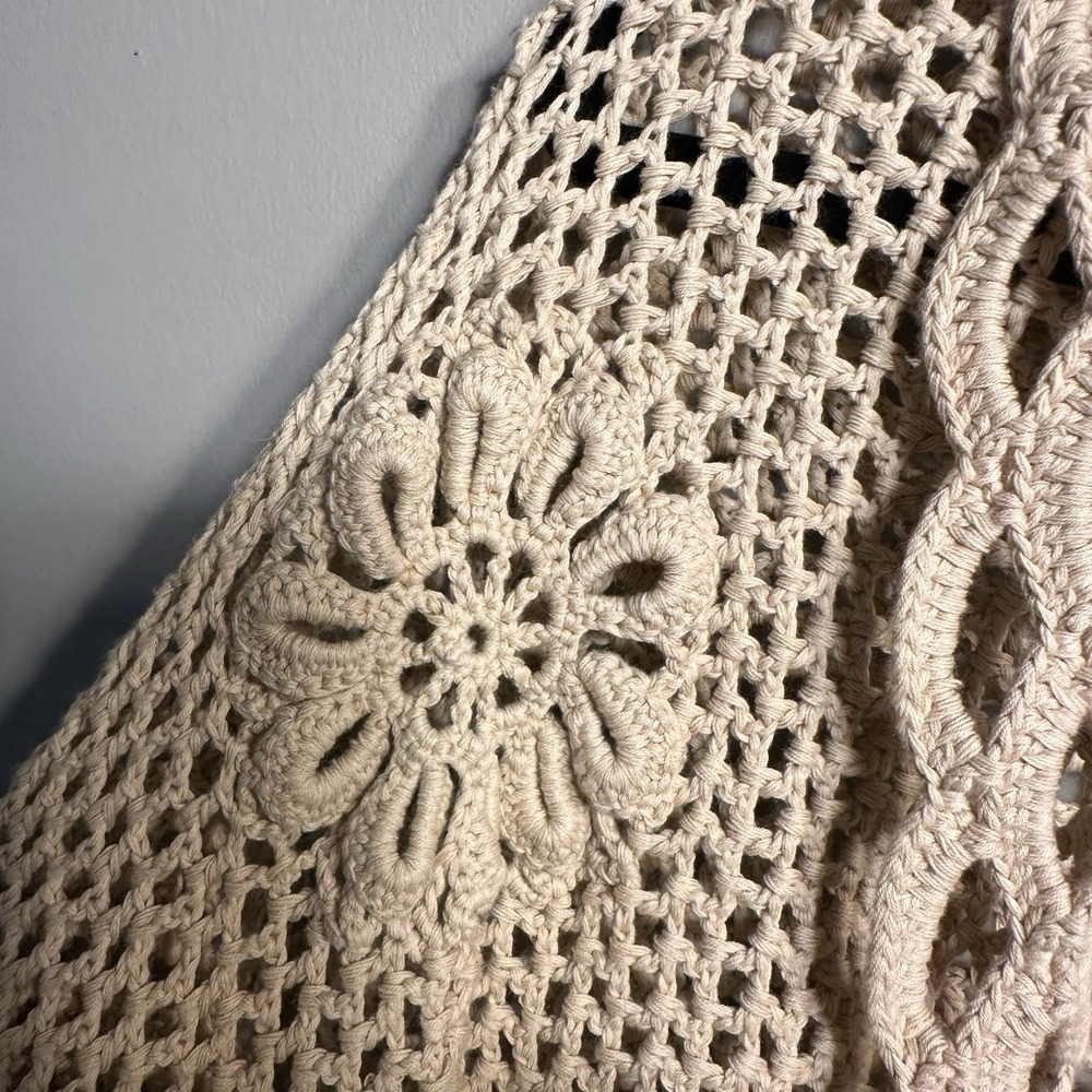 Vintage 90s Y2K Laundry Shelli Segal Sweater Womens Crochet Size S Boho Hippie - Picture 7 of 12